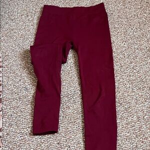 Women's Burgundy High-Waist Stretch Leggings